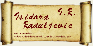 Isidora Raduljević vizit kartica
